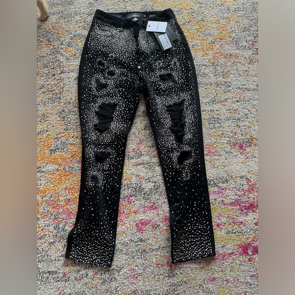 Philipp Plein Crystal Embellished Boyfriend Jeans